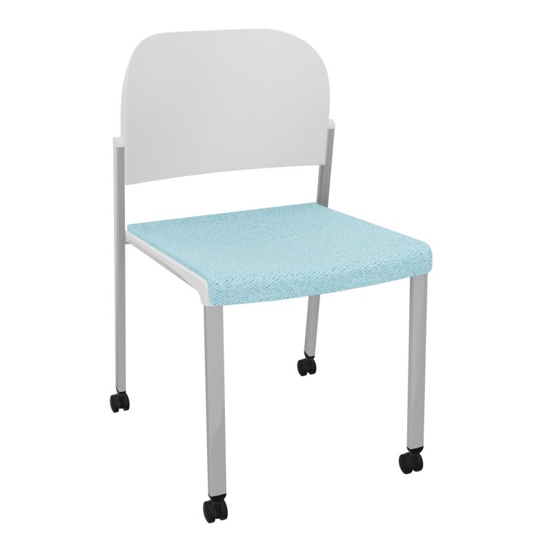 ROMY CHAISE 4P ROULT ASSISE TISSU DOSSIER POLYPRO SANS ACCOUDOIRS BF SB PT