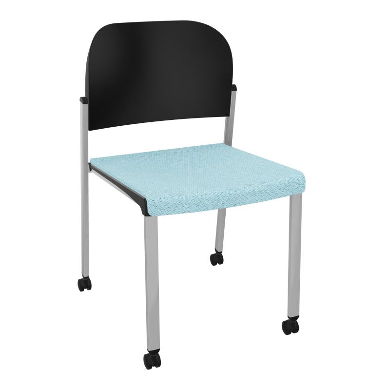 ROMY CHAISE 4P ROULT ASSISE TISSU DOSSIER POLYPRO SANS ACCOUDOIRS BF SB PU