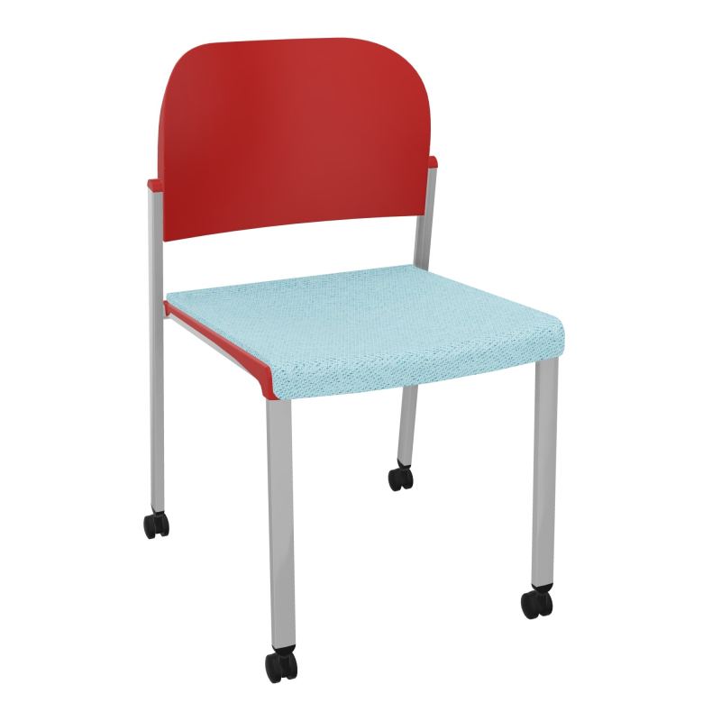 ROMY CHAISE 4P ROULT ASSISE TISSU DOSSIER POLYPRO SANS ACCOUDOIRS BF SB PZ