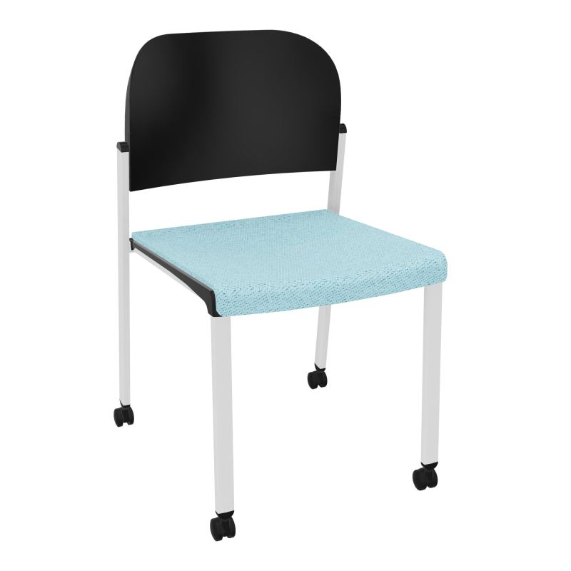 ROMY CHAISE 4P ROULT ASSISE TISSU DOSSIER POLYPRO SANS ACCOUDOIRS BF SP PU