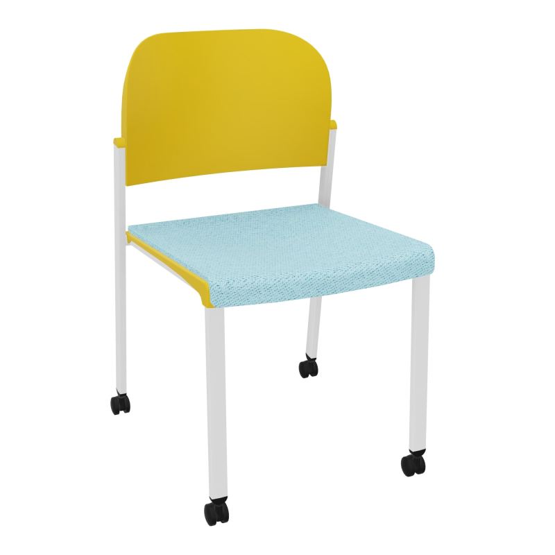 ROMY CHAISE 4P ROULT ASSISE TISSU DOSSIER POLYPRO SANS ACCOUDOIRS BF SP PW