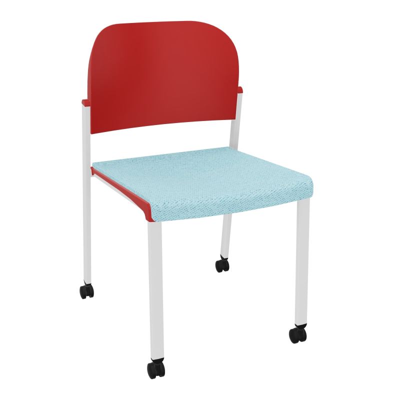 ROMY CHAISE 4P ROULT ASSISE TISSU DOSSIER POLYPRO SANS ACCOUDOIRS BF SP PZ