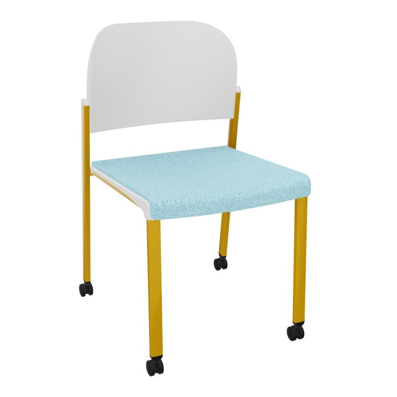 ROMY CHAISE 4P ROULT ASSISE TISSU DOSSIER POLYPRO SANS ACCOUDOIRS BF SX PT