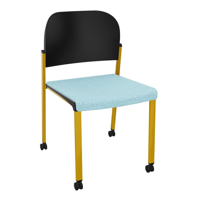 ROMY CHAISE 4P ROULT ASSISE TISSU DOSSIER POLYPRO SANS ACCOUDOIRS BF SX PU