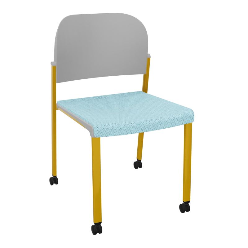 ROMY CHAISE 4P ROULT ASSISE TISSU DOSSIER POLYPRO SANS ACCOUDOIRS BF SX PX