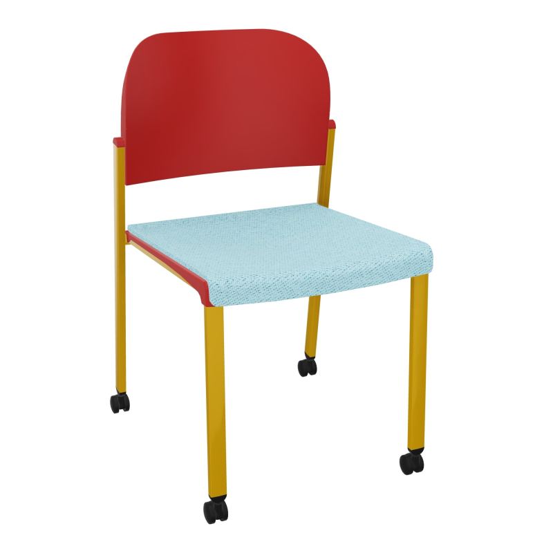 ROMY CHAISE 4P ROULT ASSISE TISSU DOSSIER POLYPRO SANS ACCOUDOIRS BF SX PZ