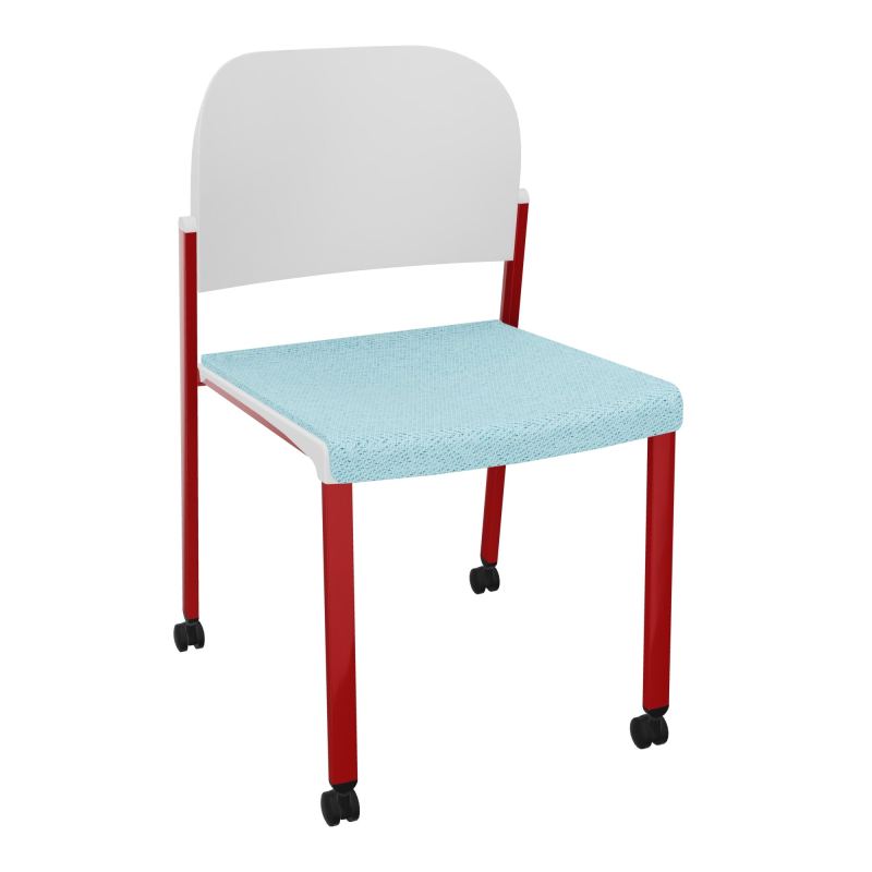 ROMY CHAISE 4P ROULT ASSISE TISSU DOSSIER POLYPRO SANS ACCOUDOIRS BF ZY PT