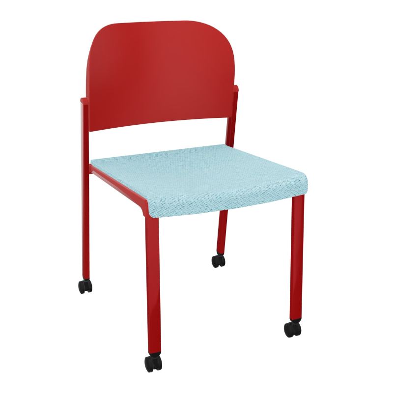 ROMY CHAISE 4P ROULT ASSISE TISSU DOSSIER POLYPRO SANS ACCOUDOIRS BF ZY PZ