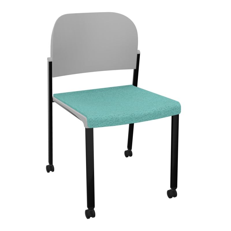 ROMY CHAISE 4P ROULT ASSISE TISSU DOSSIER POLYPRO SANS ACCOUDOIRS BG SG PX