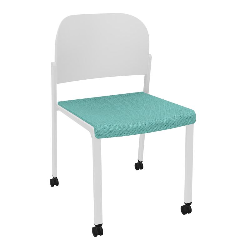 ROMY CHAISE 4P ROULT ASSISE TISSU DOSSIER POLYPRO SANS ACCOUDOIRS BG SP PT