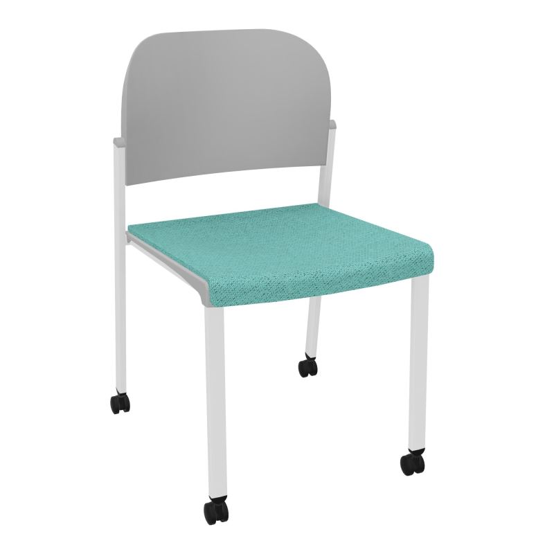 ROMY CHAISE 4P ROULT ASSISE TISSU DOSSIER POLYPRO SANS ACCOUDOIRS BG SP PX