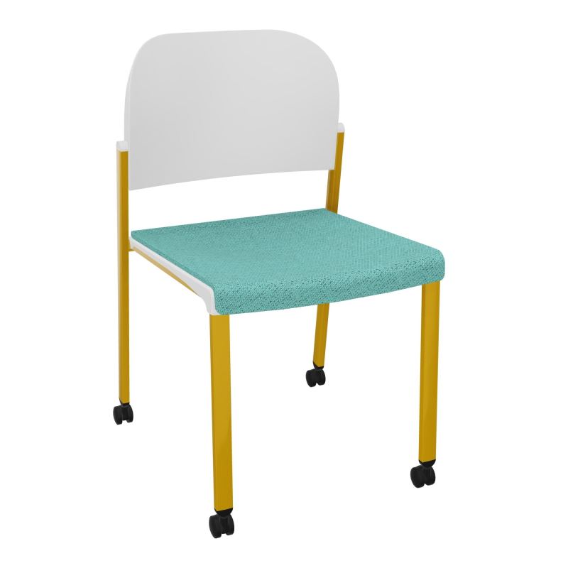 ROMY CHAISE 4P ROULT ASSISE TISSU DOSSIER POLYPRO SANS ACCOUDOIRS BG SX PT