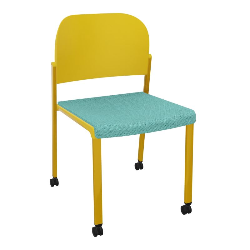 ROMY CHAISE 4P ROULT ASSISE TISSU DOSSIER POLYPRO SANS ACCOUDOIRS BG SX PW