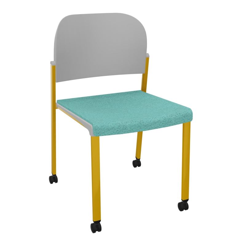 ROMY CHAISE 4P ROULT ASSISE TISSU DOSSIER POLYPRO SANS ACCOUDOIRS BG SX PX