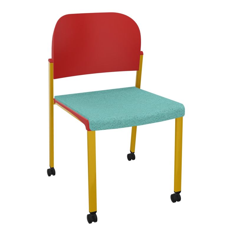 ROMY CHAISE 4P ROULT ASSISE TISSU DOSSIER POLYPRO SANS ACCOUDOIRS BG SX PZ