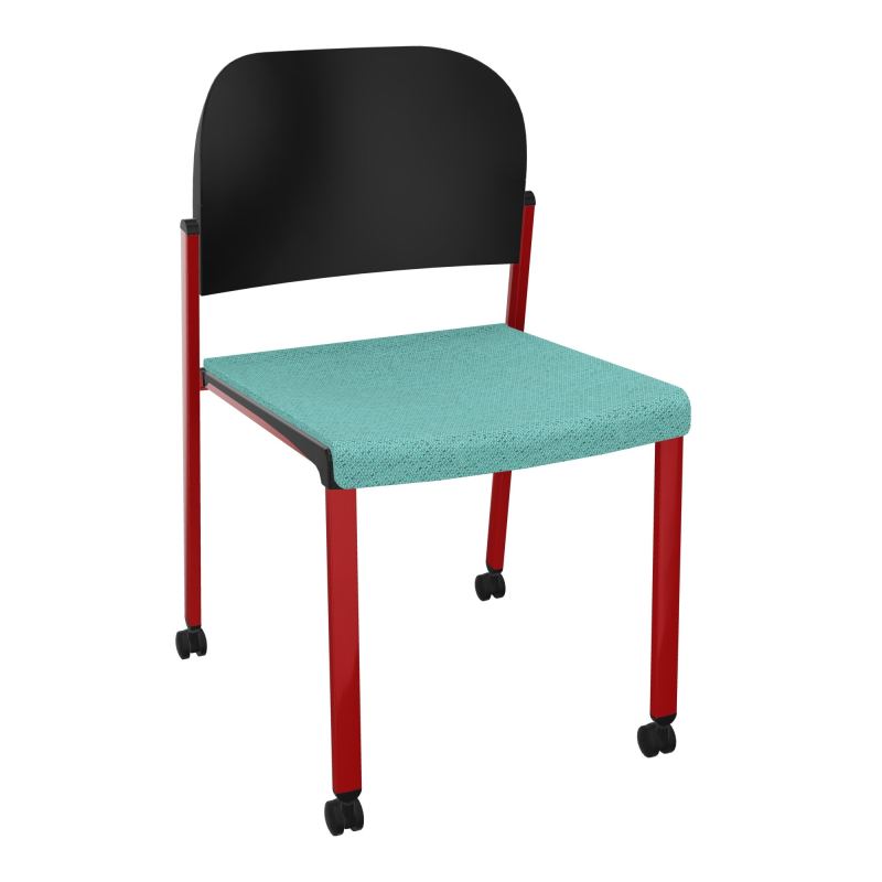 ROMY CHAISE 4P ROULT ASSISE TISSU DOSSIER POLYPRO SANS ACCOUDOIRS BG ZY PU