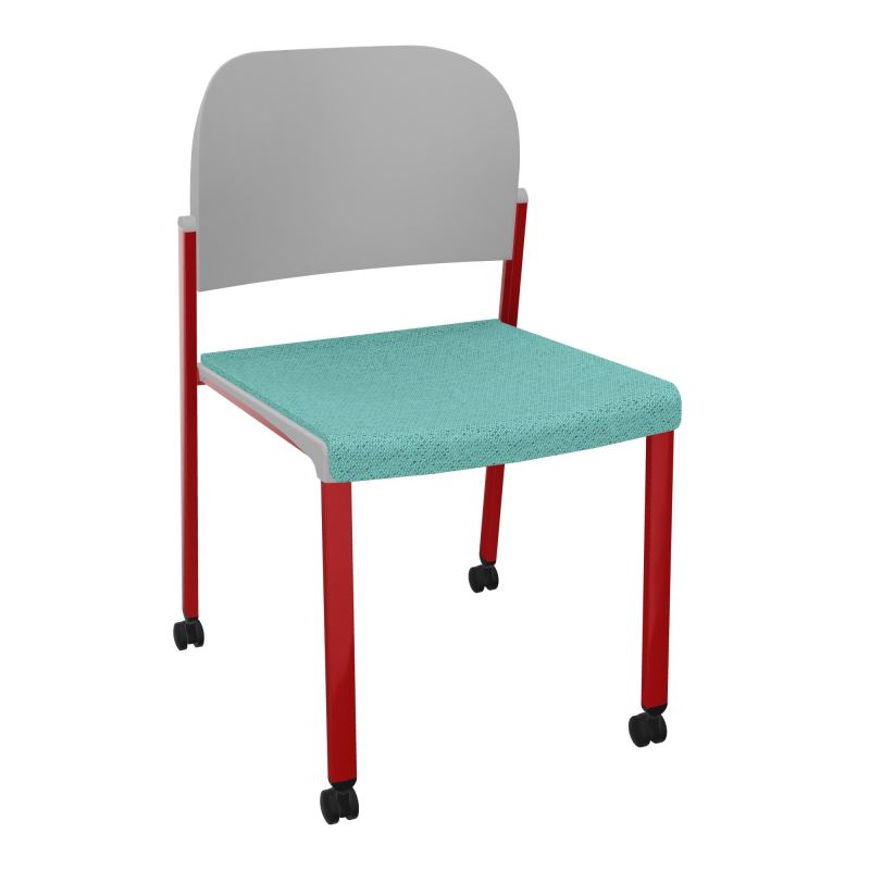 ROMY CHAISE 4P ROULT ASSISE TISSU DOSSIER POLYPRO SANS ACCOUDOIRS BG ZY PX