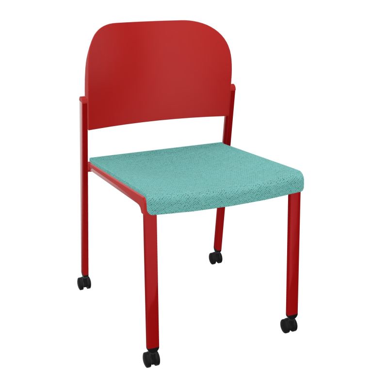 ROMY CHAISE 4P ROULT ASSISE TISSU DOSSIER POLYPRO SANS ACCOUDOIRS BG ZY PZ