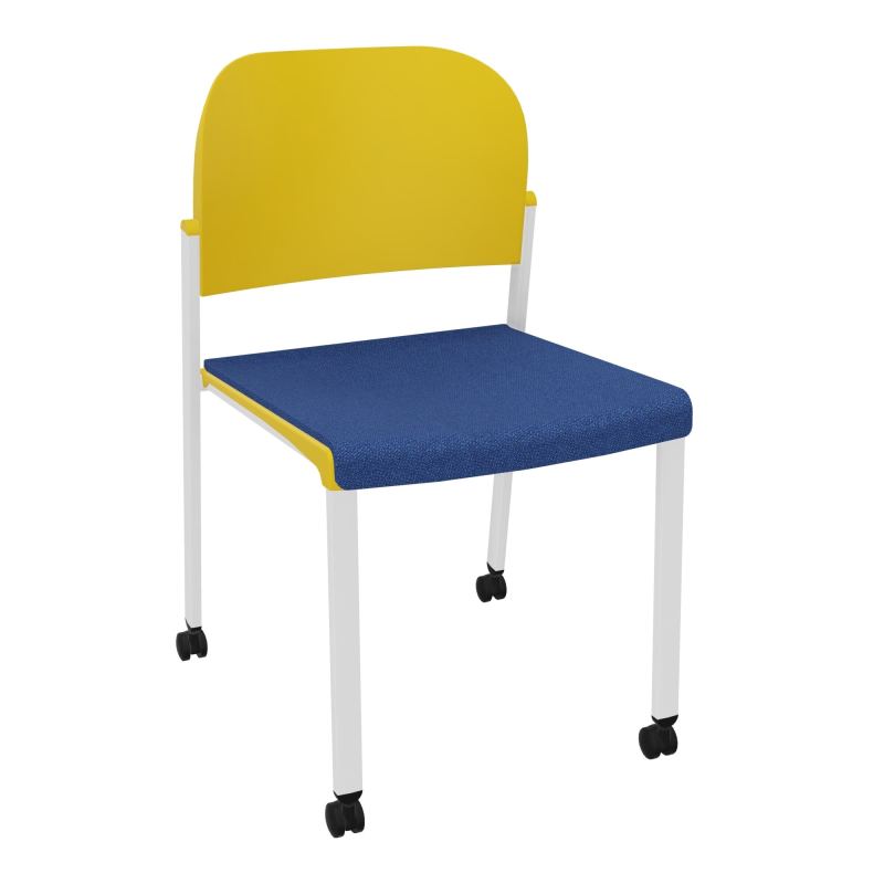 ROMY CHAISE 4P ROULT ASSISE TISSU DOSSIER POLYPRO SANS ACCOUDOIRS BH SP PW