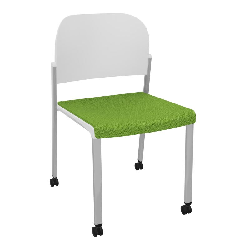 ROMY CHAISE 4P ROULT ASSISE TISSU DOSSIER POLYPRO SANS ACCOUDOIRS BK SB PT