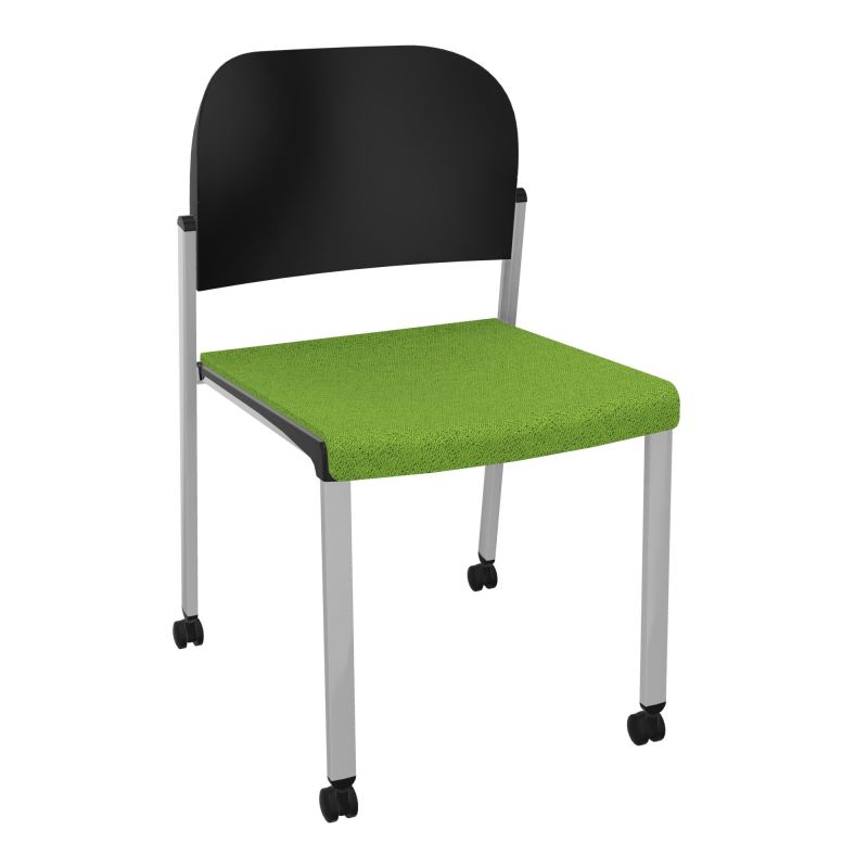 ROMY CHAISE 4P ROULT ASSISE TISSU DOSSIER POLYPRO SANS ACCOUDOIRS BK SB PU