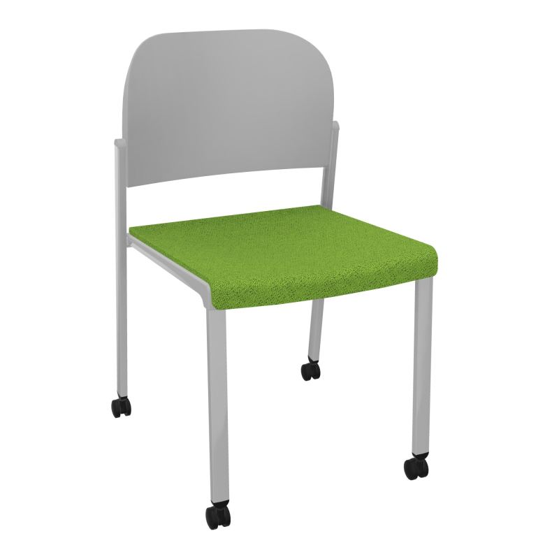 ROMY CHAISE 4P ROULT ASSISE TISSU DOSSIER POLYPRO SANS ACCOUDOIRS BK SB PX