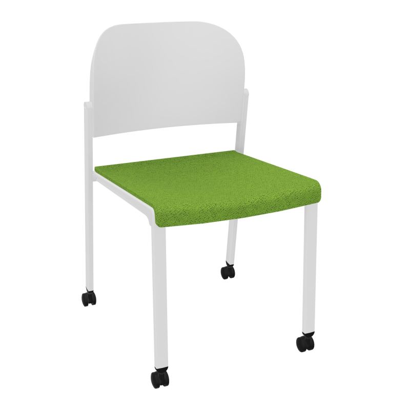 ROMY CHAISE 4P ROULT ASSISE TISSU DOSSIER POLYPRO SANS ACCOUDOIRS BK SP PT