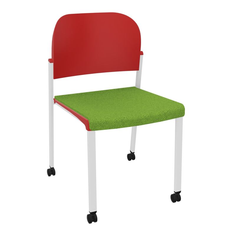ROMY CHAISE 4P ROULT ASSISE TISSU DOSSIER POLYPRO SANS ACCOUDOIRS BK SP PZ