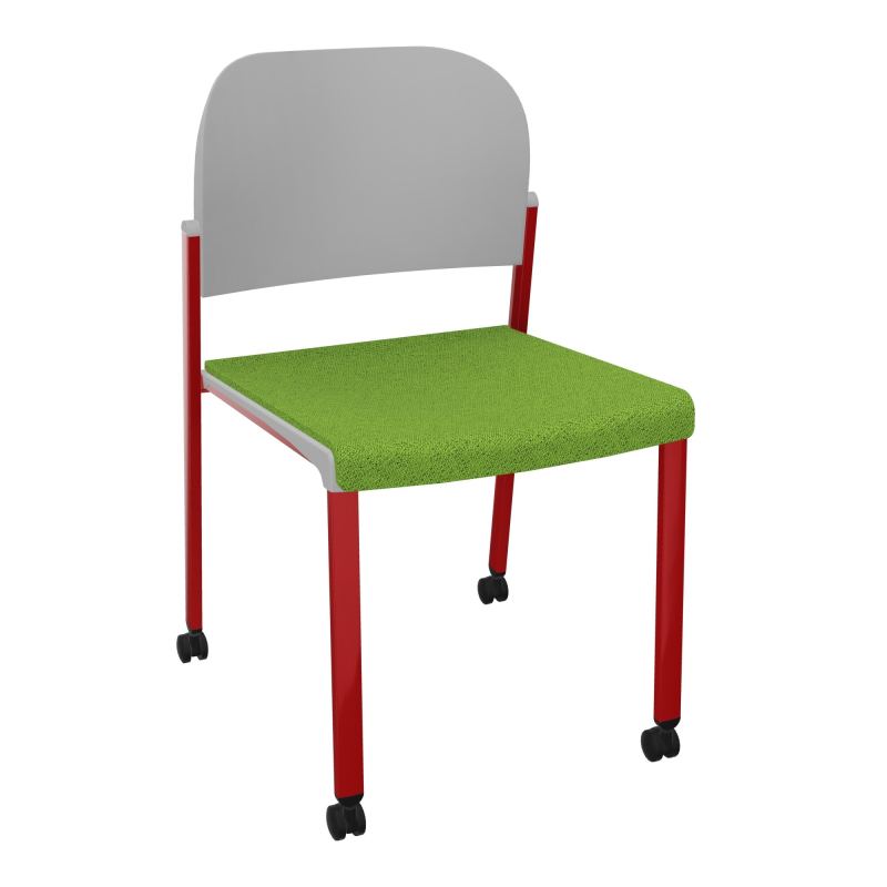 ROMY CHAISE 4P ROULT ASSISE TISSU DOSSIER POLYPRO SANS ACCOUDOIRS BK ZY PX