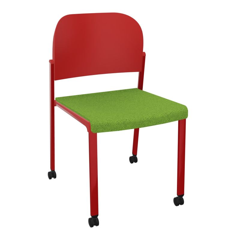 ROMY CHAISE 4P ROULT ASSISE TISSU DOSSIER POLYPRO SANS ACCOUDOIRS BK ZY PZ