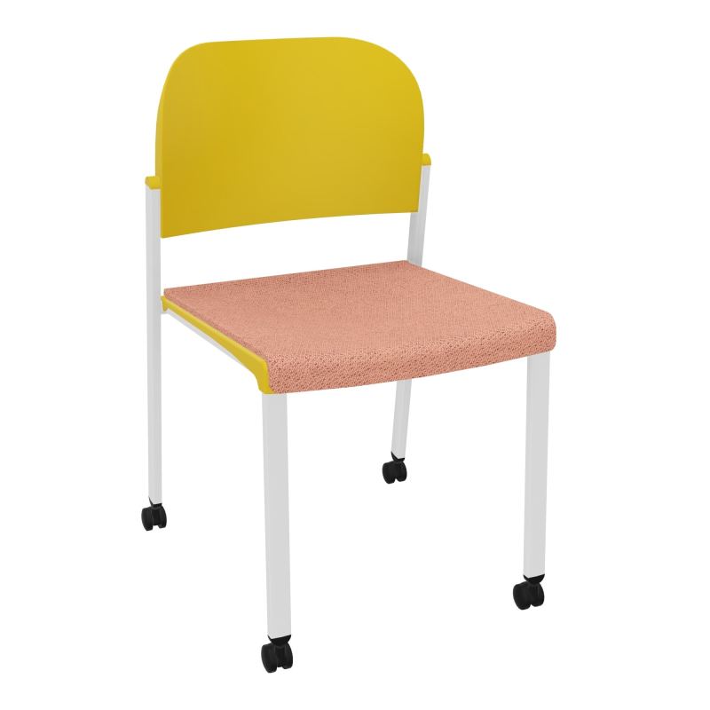 ROMY CHAISE 4P ROULT ASSISE TISSU DOSSIER POLYPRO SANS ACCOUDOIRS BL SP PW