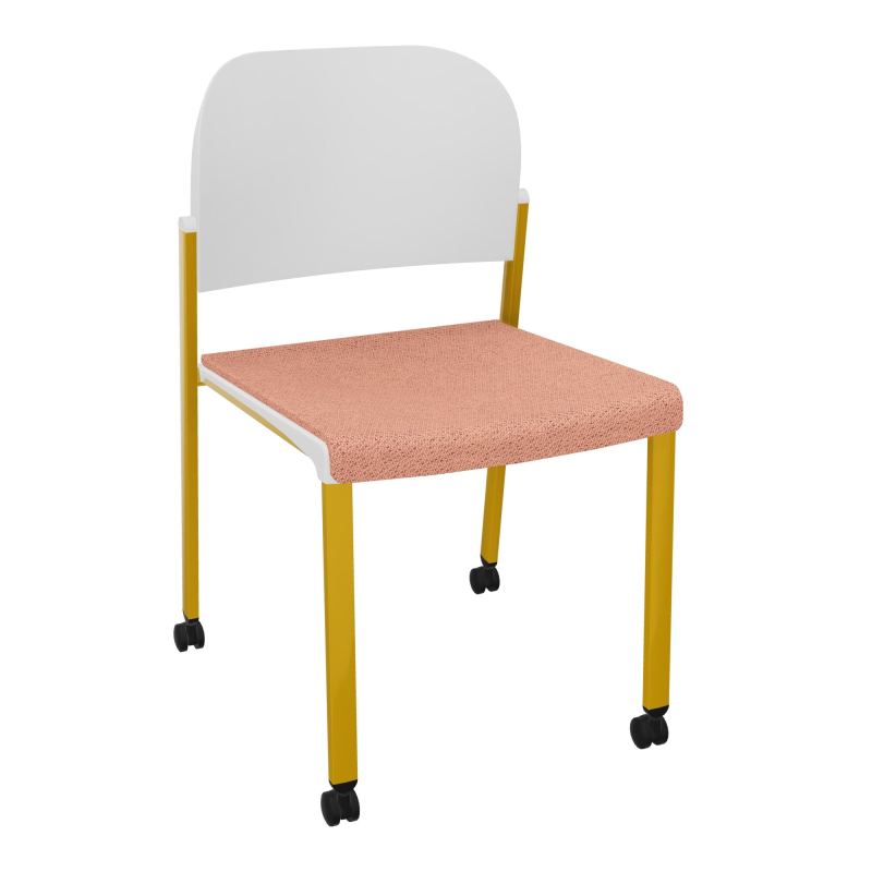 ROMY CHAISE 4P ROULT ASSISE TISSU DOSSIER POLYPRO SANS ACCOUDOIRS BL SX PT