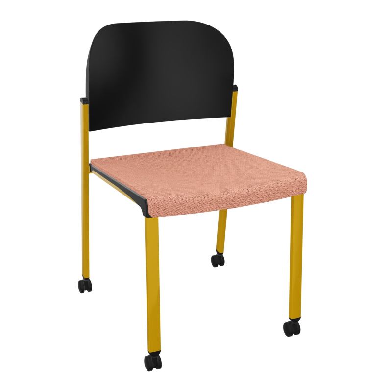 ROMY CHAISE 4P ROULT ASSISE TISSU DOSSIER POLYPRO SANS ACCOUDOIRS BL SX PU
