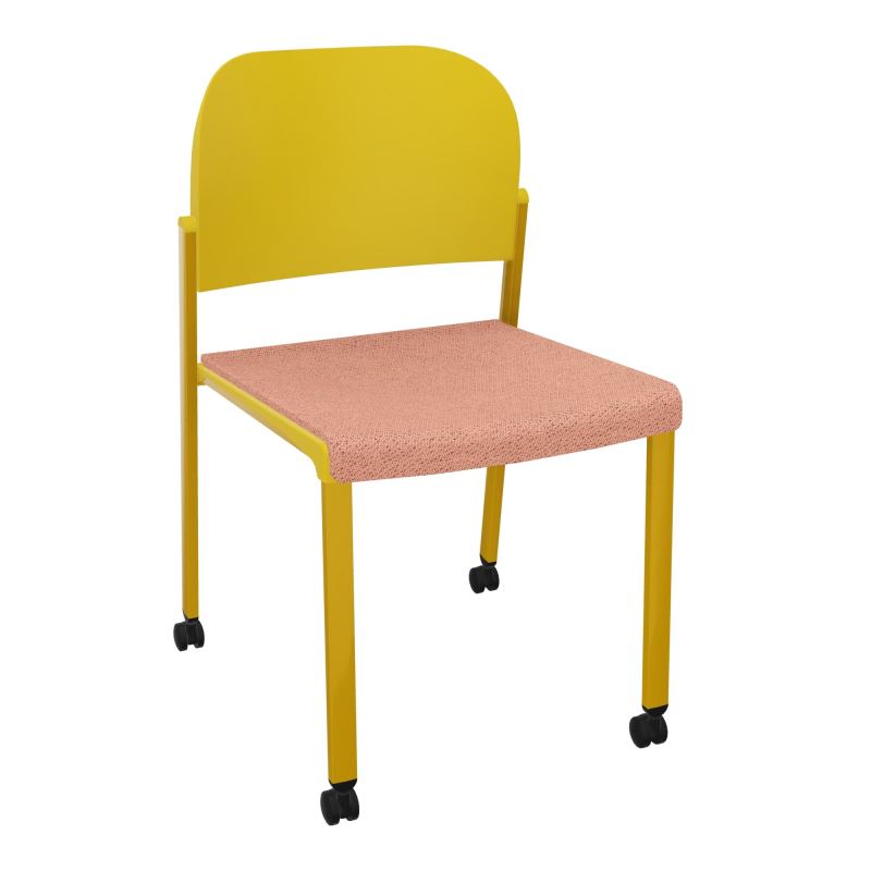 ROMY CHAISE 4P ROULT ASSISE TISSU DOSSIER POLYPRO SANS ACCOUDOIRS BL SX PW