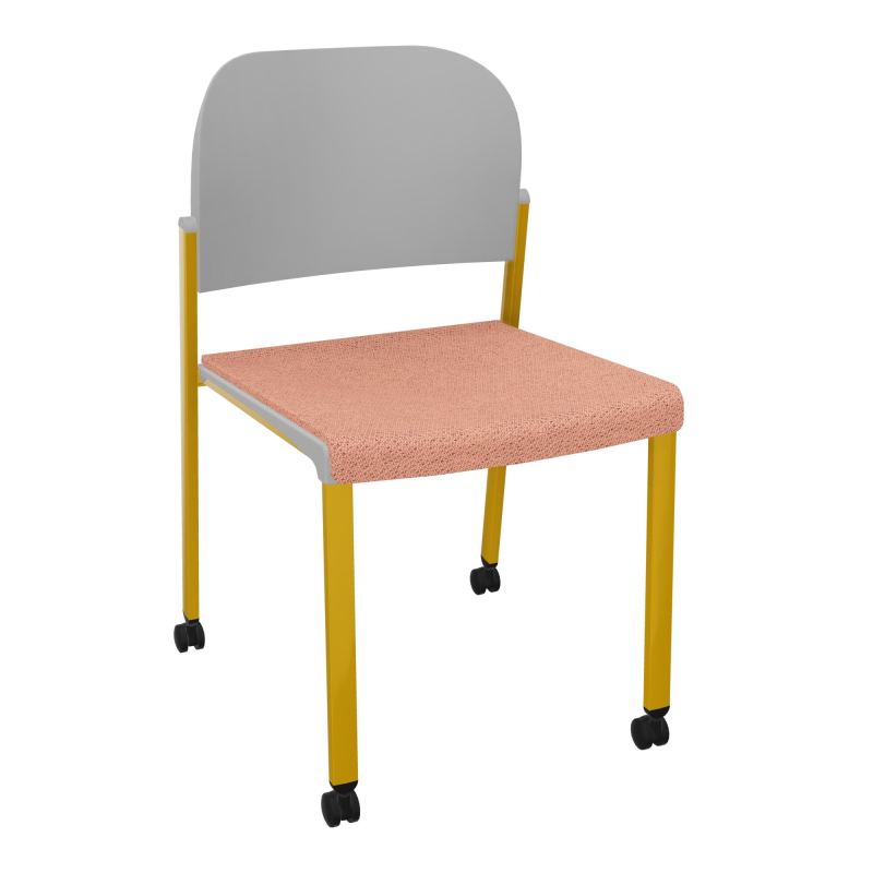 ROMY CHAISE 4P ROULT ASSISE TISSU DOSSIER POLYPRO SANS ACCOUDOIRS BL SX PX