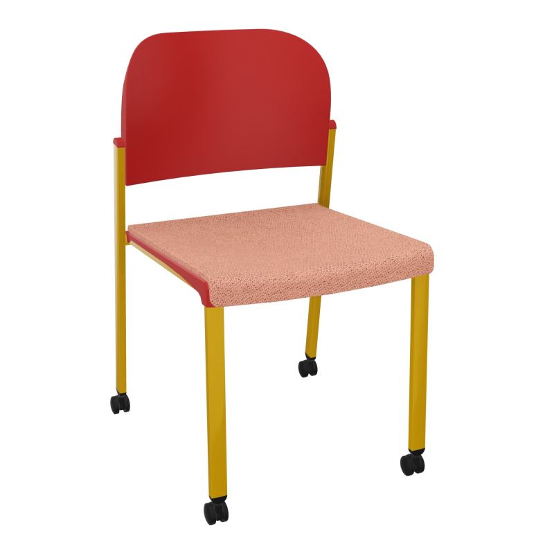 ROMY CHAISE 4P ROULT ASSISE TISSU DOSSIER POLYPRO SANS ACCOUDOIRS BL SX PZ