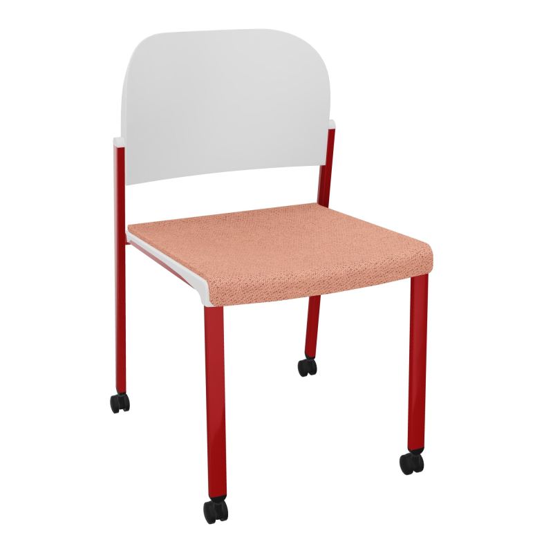 ROMY CHAISE 4P ROULT ASSISE TISSU DOSSIER POLYPRO SANS ACCOUDOIRS BL ZY PT