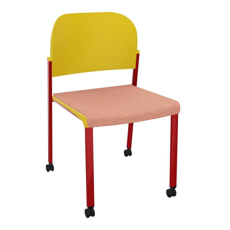 ROMY CHAISE 4P ROULT ASSISE TISSU DOSSIER POLYPRO SANS ACCOUDOIRS BL ZY PW