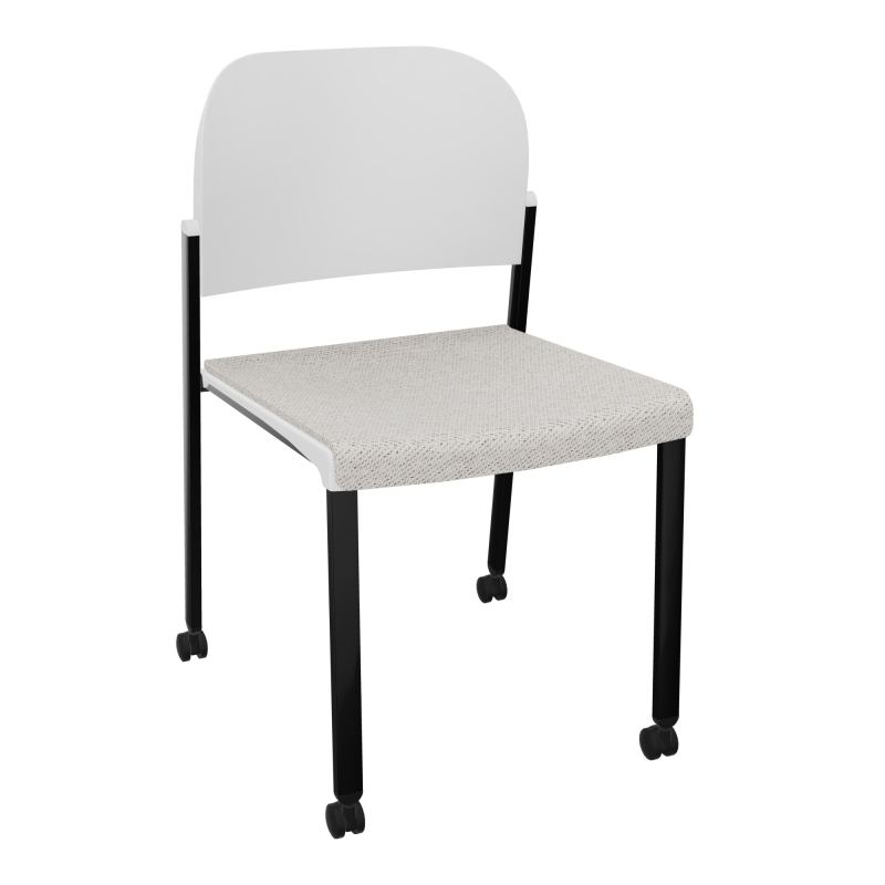 ROMY CHAISE 4P ROULT ASSISE TISSU DOSSIER POLYPRO SANS ACCOUDOIRS BM SG PT