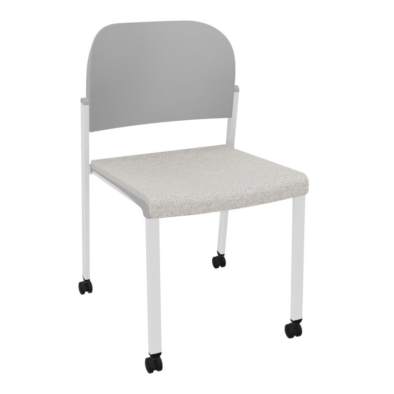 ROMY CHAISE 4P ROULT ASSISE TISSU DOSSIER POLYPRO SANS ACCOUDOIRS BM SP PX