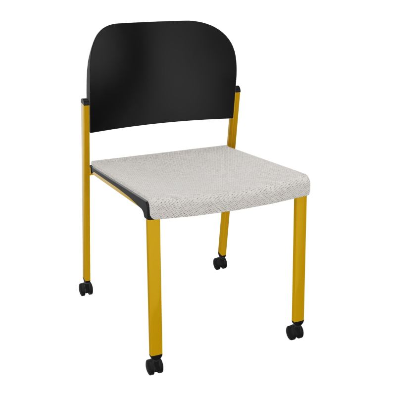 ROMY CHAISE 4P ROULT ASSISE TISSU DOSSIER POLYPRO SANS ACCOUDOIRS BM SX PU