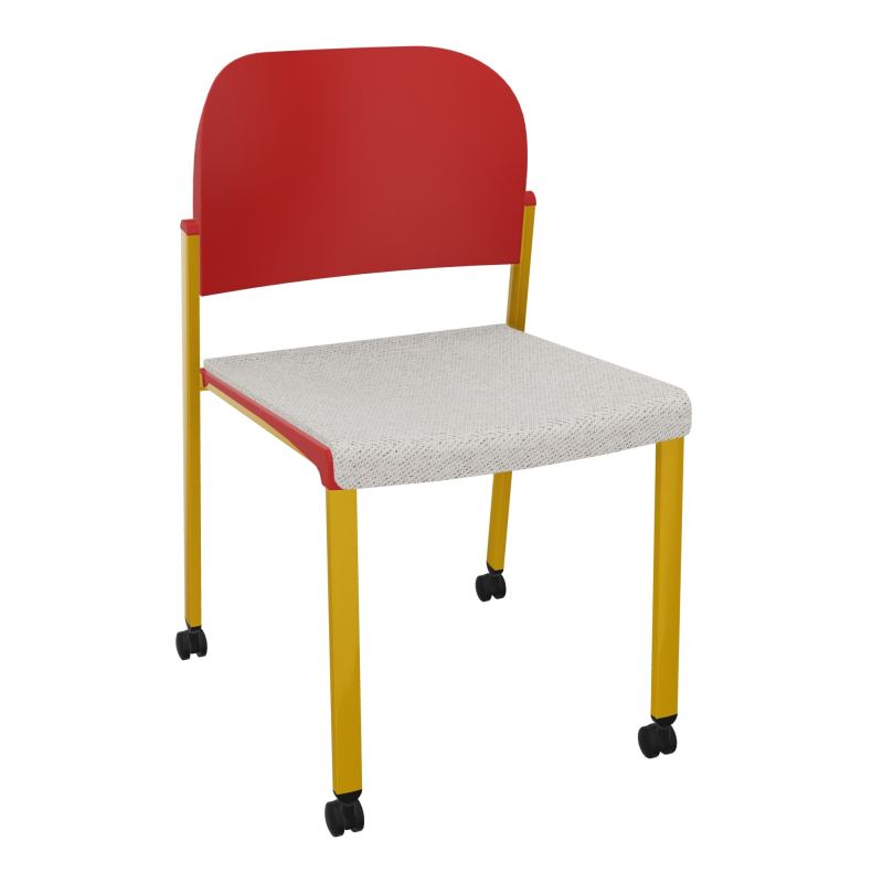 ROMY CHAISE 4P ROULT ASSISE TISSU DOSSIER POLYPRO SANS ACCOUDOIRS BM SX PZ