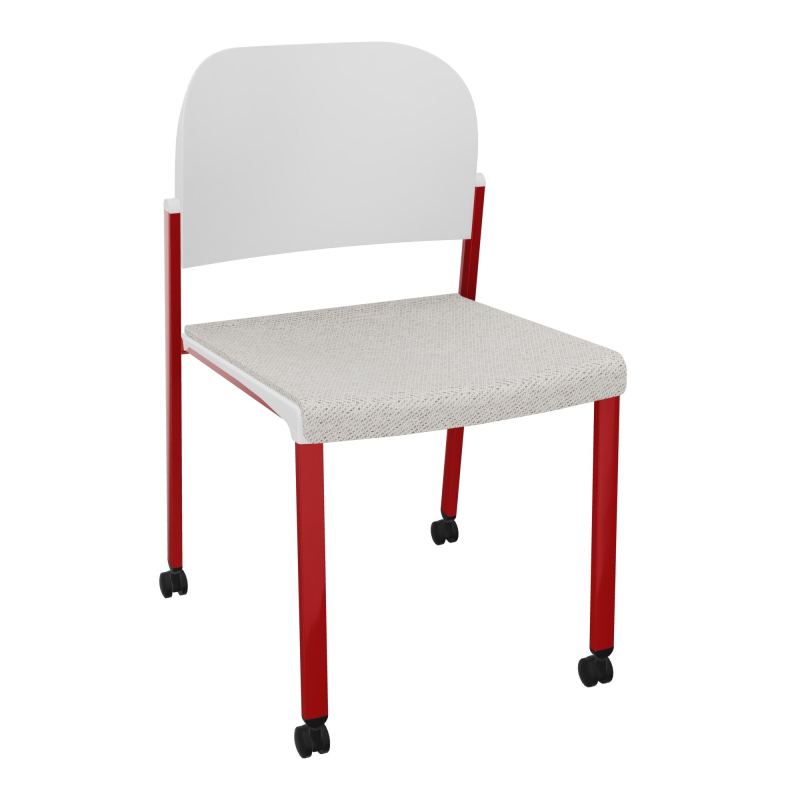 ROMY CHAISE 4P ROULT ASSISE TISSU DOSSIER POLYPRO SANS ACCOUDOIRS BM ZY PT