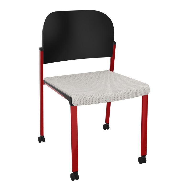 ROMY CHAISE 4P ROULT ASSISE TISSU DOSSIER POLYPRO SANS ACCOUDOIRS BM ZY PU
