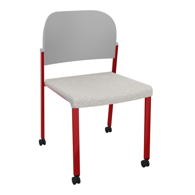 ROMY CHAISE 4P ROULT ASSISE TISSU DOSSIER POLYPRO SANS ACCOUDOIRS BM ZY PX