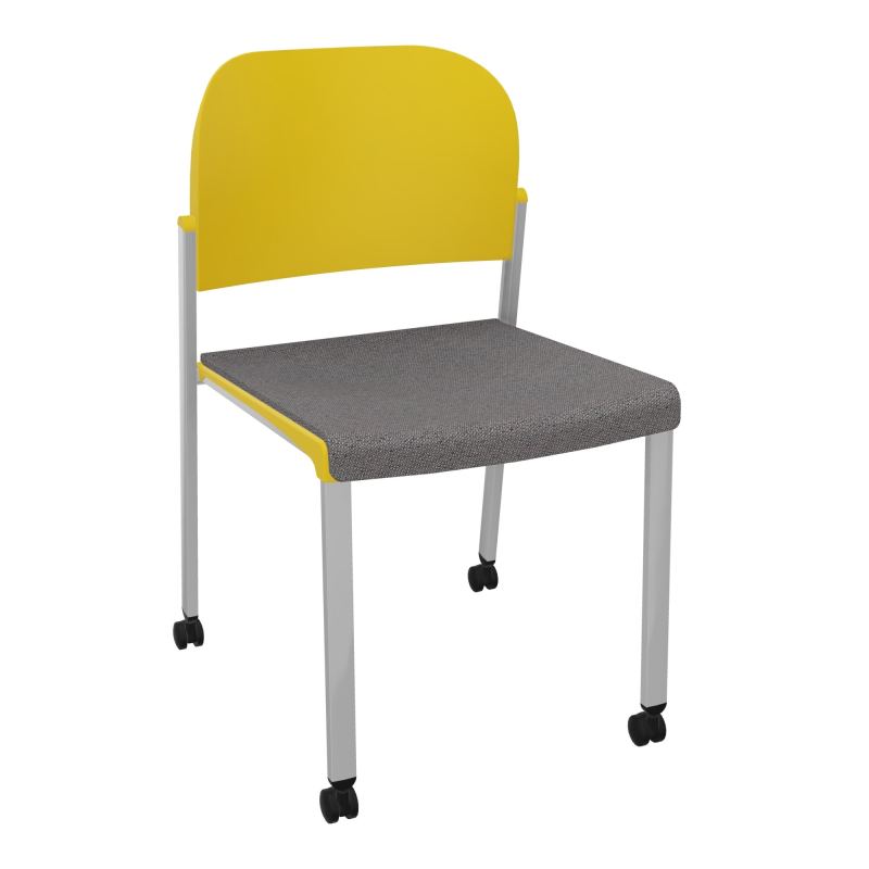 ROMY CHAISE 4P ROULT ASSISE TISSU DOSSIER POLYPRO SANS ACCOUDOIRS BN SB PW