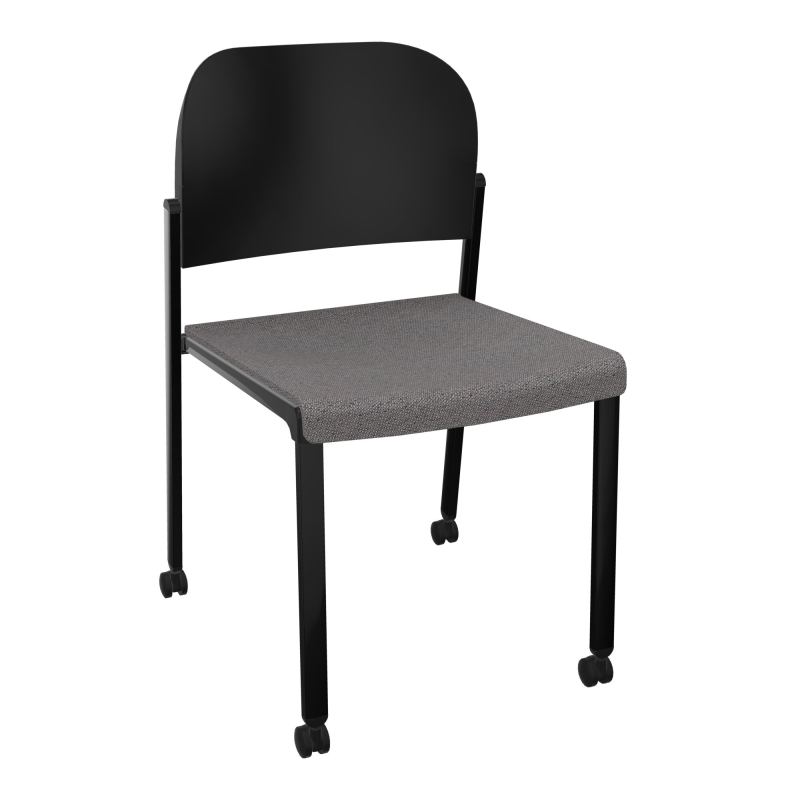 ROMY CHAISE 4P ROULT ASSISE TISSU DOSSIER POLYPRO SANS ACCOUDOIRS BN SG PU