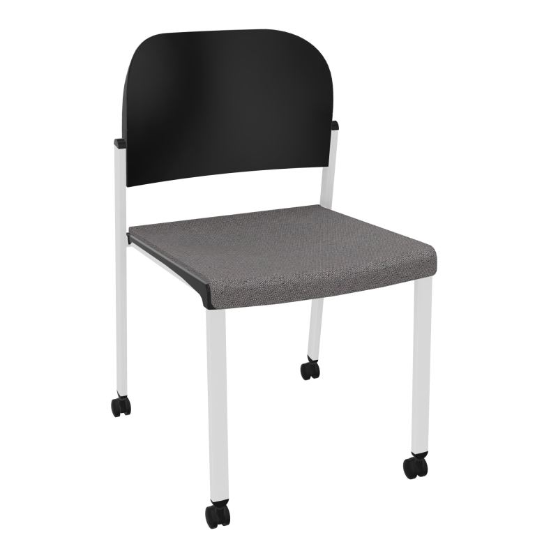 ROMY CHAISE 4P ROULT ASSISE TISSU DOSSIER POLYPRO SANS ACCOUDOIRS BN SP PU