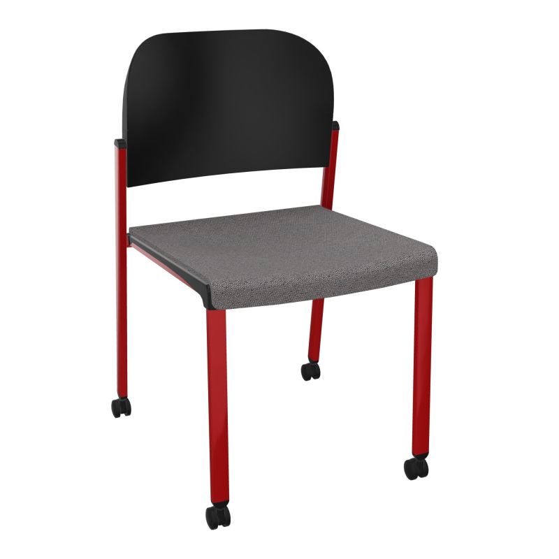 ROMY CHAISE 4P ROULT ASSISE TISSU DOSSIER POLYPRO SANS ACCOUDOIRS BN ZY PU