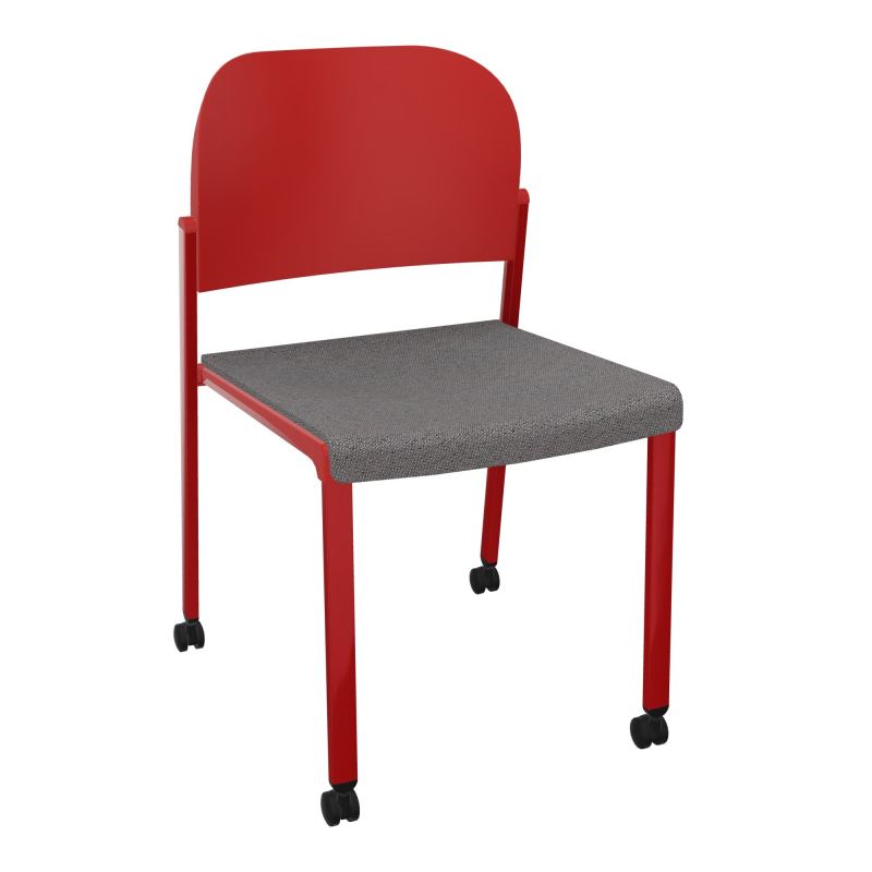 ROMY CHAISE 4P ROULT ASSISE TISSU DOSSIER POLYPRO SANS ACCOUDOIRS BN ZY PZ
